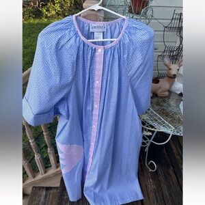 Spectator II Floral House Mumu Dress Sz XXXL Cottagecore Stripe Vintage 70s 80s